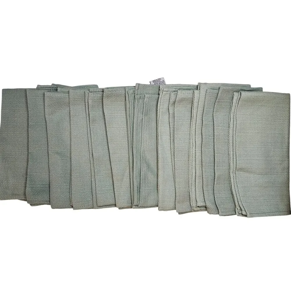 Set of 12 NOS Cotton Poly Linen Sage Green Napkins 20